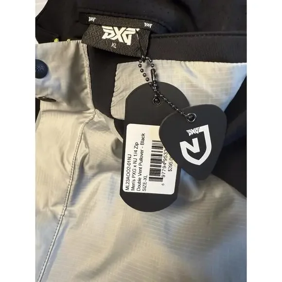 NEW! PXG 1/4 Zip Pullover Black Gray Double Vent Golf Jacket ML23AO02-01 NJ XL